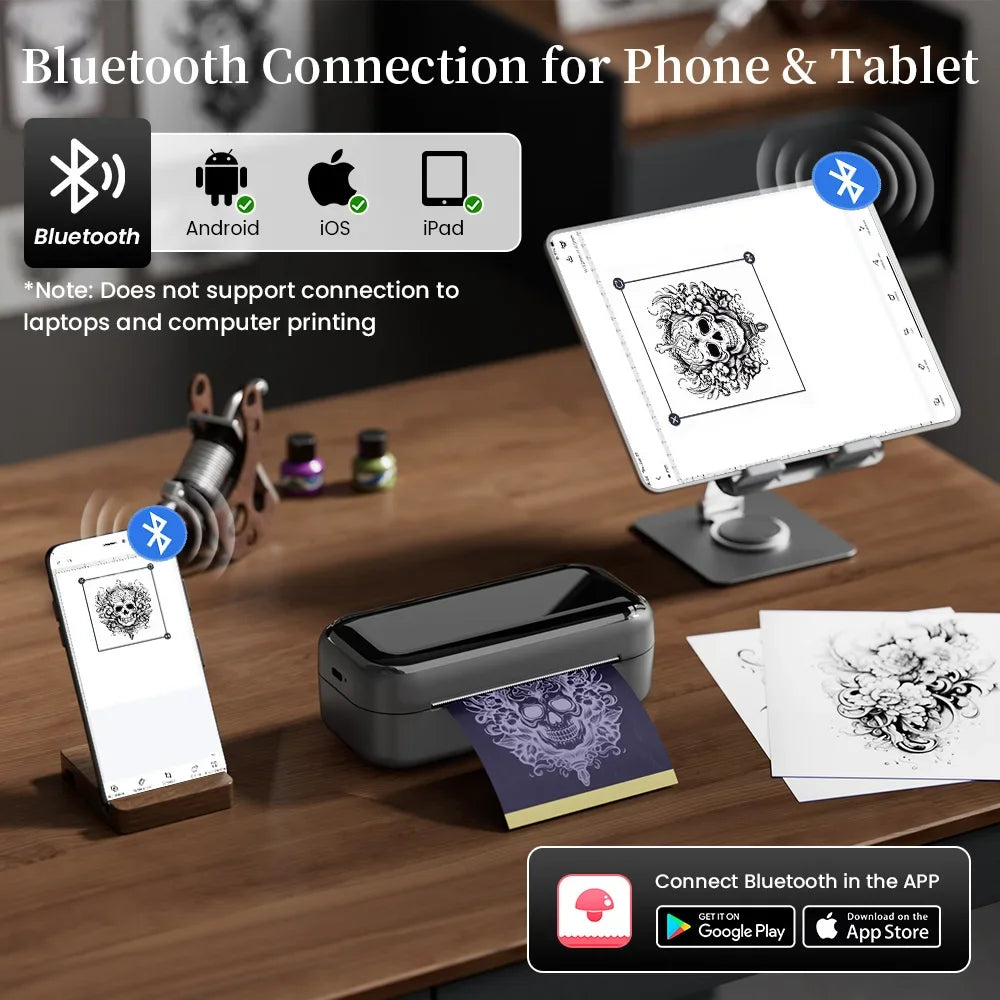 Tattoo Schablonendrucker TP31 – Bluetooth Thermodrucker für 80mm Transferpapier