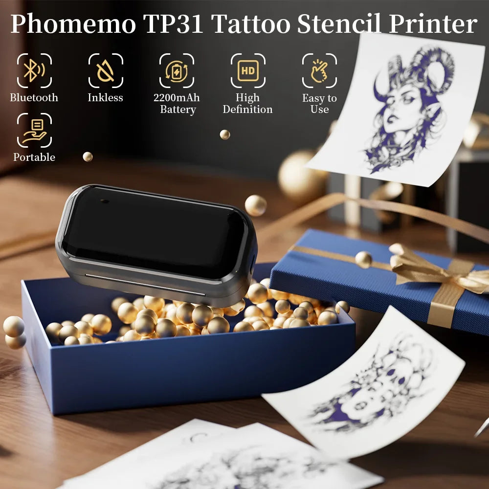 Tattoo Schablonendrucker TP31 – Bluetooth Thermodrucker für 80mm Transferpapier